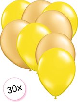 Ballonnen Geel & Goud 30 stuks 27 cm