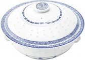 Chinese Soepkom Met Deksel van porselein - Ø23 cm - Wit/blauw