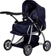 Mini Mommy Poppenwagen Donkerblauw 62 Cm