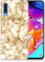 Geschikt voor Samsung Galaxy A70 TPU-siliconen Hoesje Marmer Goud
