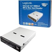 LogiLink Cardreader 3,5'' USB 2.0 internal 54-in-1 with USB Front USB 2.0 Wit geheugenkaartlezer