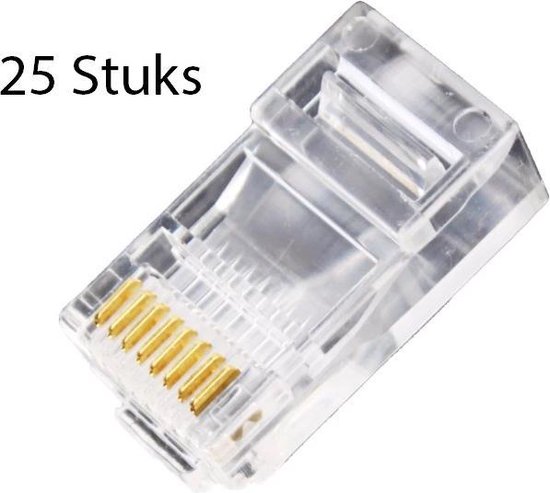 25 Stuks RJ-45 / en CAT 6 Compatible RJ45 Connector Plug voor Ethernet Kabel /...