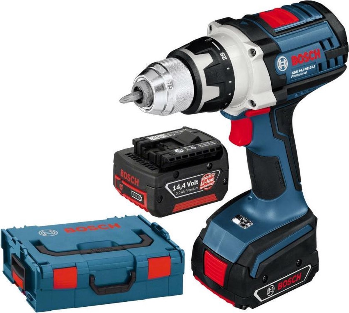 Bosch GSR 14,4 VE-2-LI Professional Blau Akku-Bohrschrauber mit L-BOXX 136  | bol.com