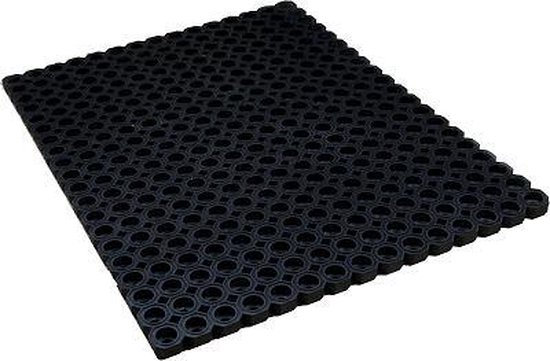 Rubbermat  / Oct-O-Mat / rubberringmat / 75 cm x 100 cm / zwart