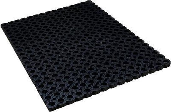 Vivol Rubberen Ringmat 80x120 Cm Zwart - Stevige Deurmat Voor Buiten