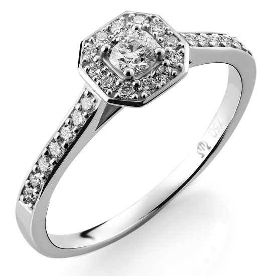 Orphelia RD-3915/60 - Ring - 18 Karaat Witgoud / Diamant 0.41 crt - Maat 60