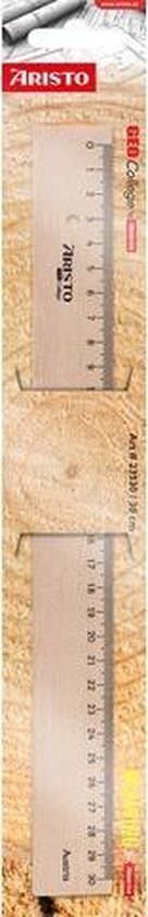 règle Aristo 30cm bois avec incrustation métallique