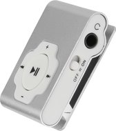 Mini mp3 speler | inclusief usb data kabel en oordopjes | geschikt voor micro sd-kaart (exclusief) | zilver