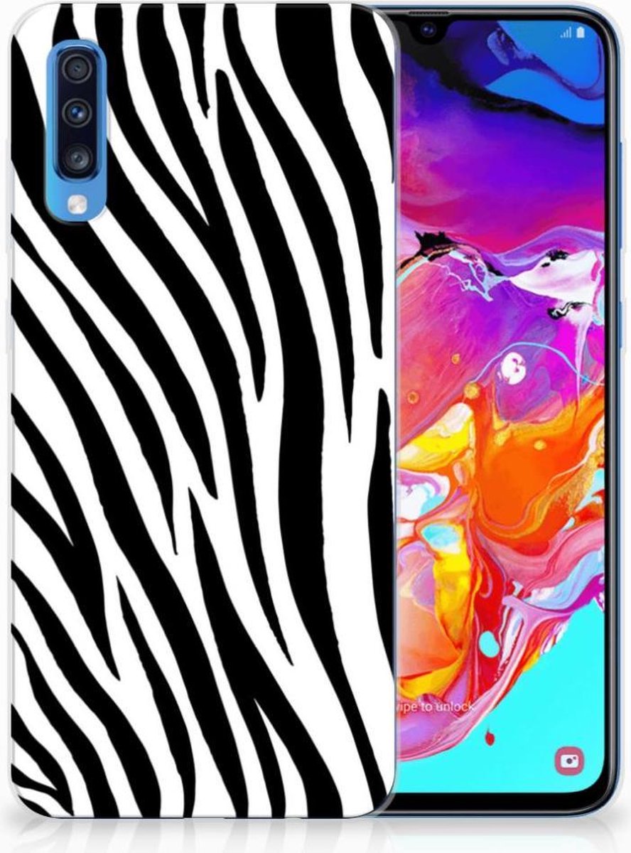 Samsung Galaxy A70 TPU Hoesje Zebra