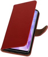 Rood Pull-Up Booktype Hoesje voor Huawei Nova 3