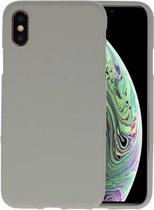 Bestcases Color Telefoonhoesje - Backcover Hoesje - Siliconen Case Back Cover voor iPhone Xs /  iPhone X - Grijs