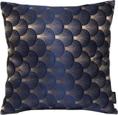 Jacquard Shell Blauw Kussenhoes | Katoen / Polyester | 45 x 45 cm