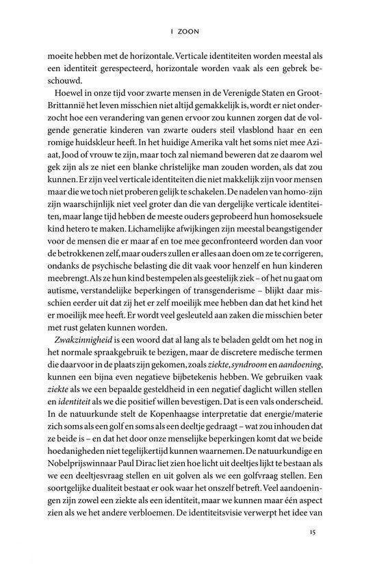Pagina met tekst over verticale identiteit en de Amerikaanse cultuur.