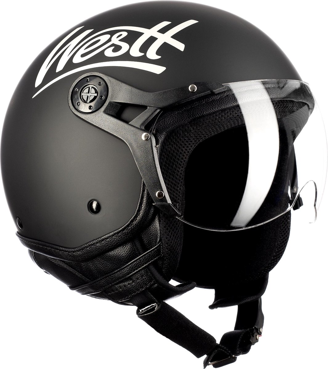 WESTT Classic Jet Helm I Motorfietshelm I met vizier I Dames & Heren I