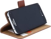 Samsung Galaxy S5 mini G800 Luxury Real Leather Flip Case With Wallet & Stand Function Bruin Brown