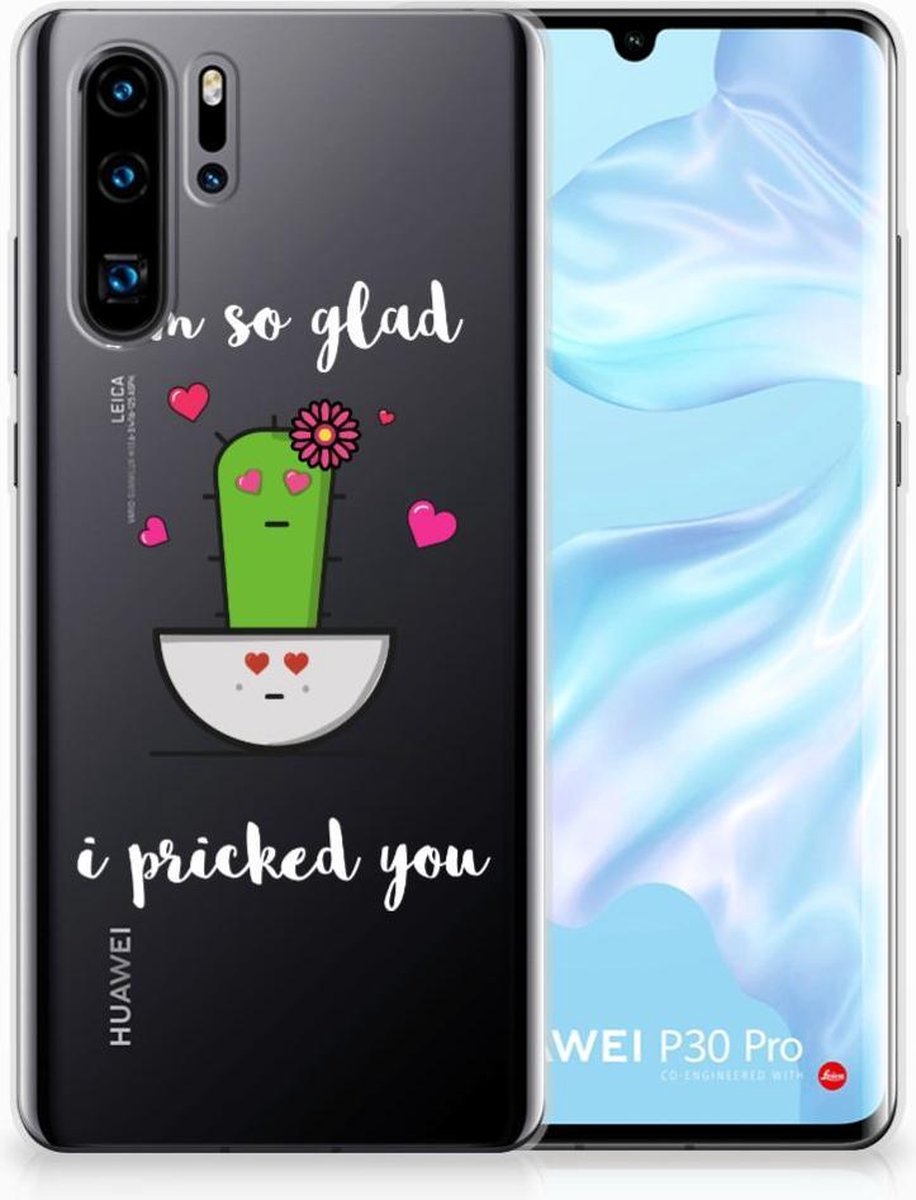 Back Cover voor Huawei P30 Pro Telefoonhoesje met Naam Cactus Glad