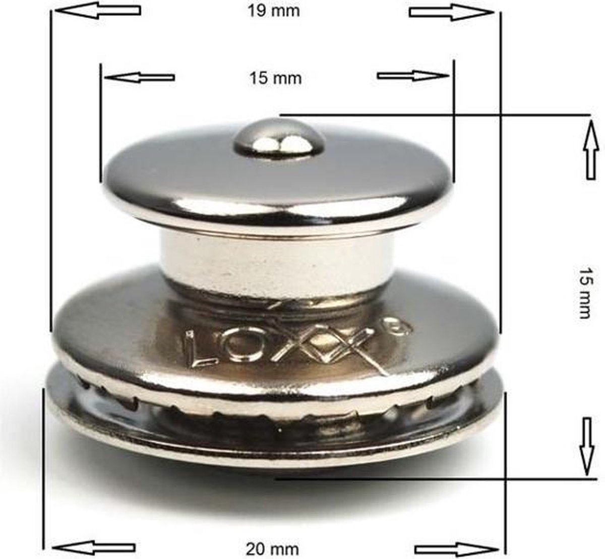 5 X RVS Loxx knop-set Tenax knop.