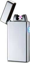 Plasma Aansteker USB Zilver - Jouwtech Premium met LED Knop