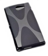 Sony Xperia M2 Silicone Case s-style hoesje Zwart