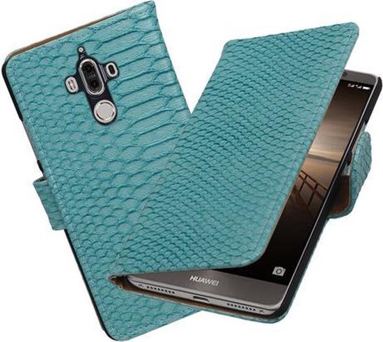 BestCases .nl Housse Huawei Mate 9 Snake de type livre Turquoise