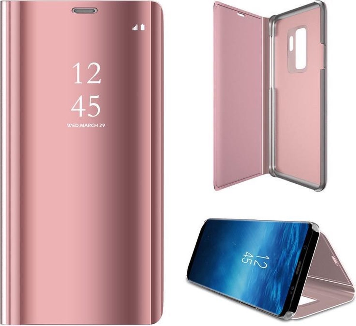 Hoesje geschikt voor Samsung Galaxy S9 - Book Case Spiegel Roségoud