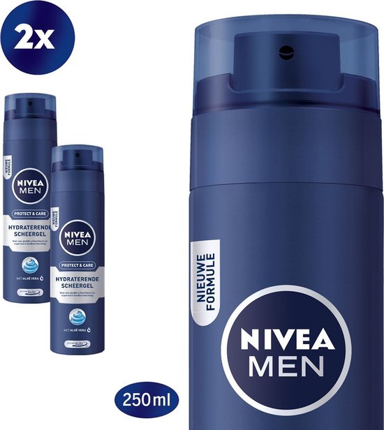 NIVEA MEN Protect & Care Scheergel - 2 x 200 ml - Voordeelverpakking