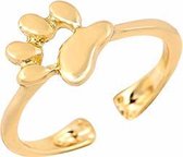 24/7 Jewelry Collection Pootje Ring Verstelbaar - Verstelbare Ring - Goudkleurig