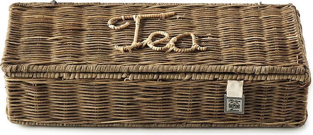 smokkel Gelijkwaardig Reis Riviera Maison - Rustic Rattan Tea Bags Organiser- L - Theedoos | bol.com