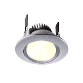 KapegoLED Built in ceiling lamp, COB 68 CCT, bulb(s) included, silver, brushed, warmwhite + coldwhite, beam angle: 65°, constant voltage, 24V DC, power / power consumption: 8,00 W