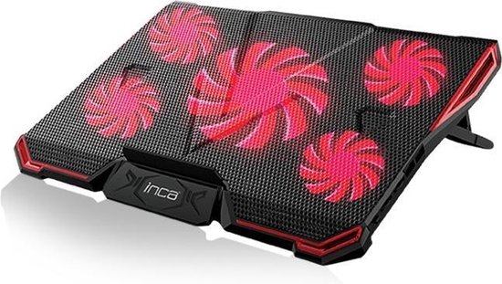SKGAMES Notebook Laptop Kühler Gamer Kühlpad Ständer Kühlmatte Cooler Cooling Pad Unterlage für 10-17 Zoll, 5 x LED Lüfter, Weiß