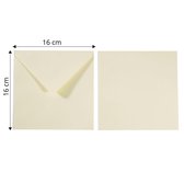 Florence Enveloppen - Stevige Kwaliteit - Ivoor - Groot Vierkant - 25 stuks - 16 x 16cm