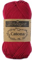 Scheepjes Catona - 517 Ruby. PAK MET 10 BOLLEN a 50 GRAM. INCL. Gratis Digitale vinger haak en brei toerenteller.