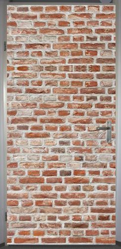 Deurposter 'Steensmuur' - deursticker 92x212 cm