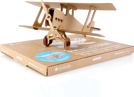 Leolandia - bouwpakket vliegtuig "Biplane" - 27 x x 12,3 cm - bruin karton | bol.com