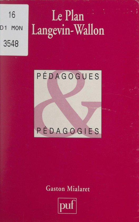 Le plan Langevin-Wallon - cover