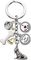 Little Gifts sleutelhanger Basset Hound zilverkleurig