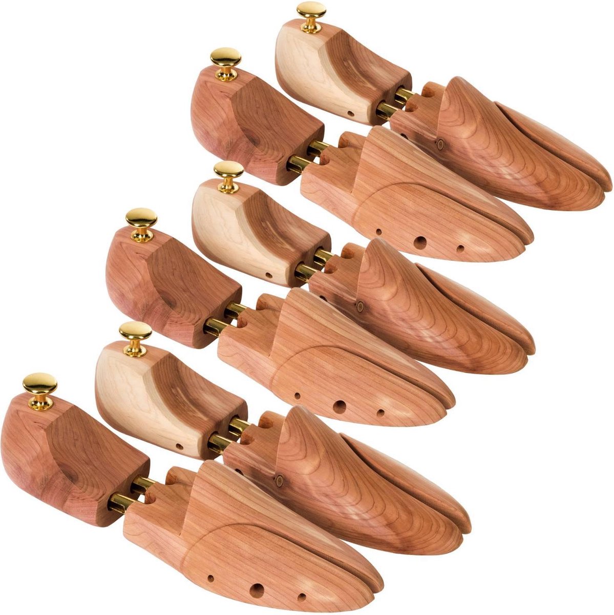 tectake® Luxe Schoenspanners van Cederhout – Optimale Drukverdeling en Vormbehoud – Set van 3 Paar voor Dames- en Herenschoenen – Maat 39-41