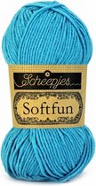 Scheepjes Softfun 2511 Diep Aquablauw. PAK MET 10 BOLLEN a 50 GRAM. LOT 6045.