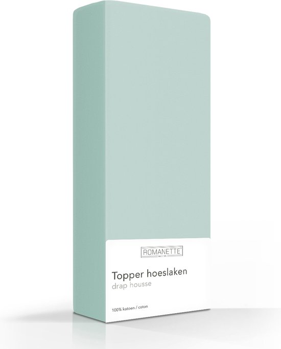Luxe Katoen Topper Hoeslaken Groen | 90x200 | Ademend En Verkoelend | Uitstekende pasvorm