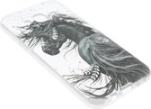 ADEL Siliconen Back Cover Hoesje Geschikt voor Samsung Galaxy J7 (2015) - Paard met Veren