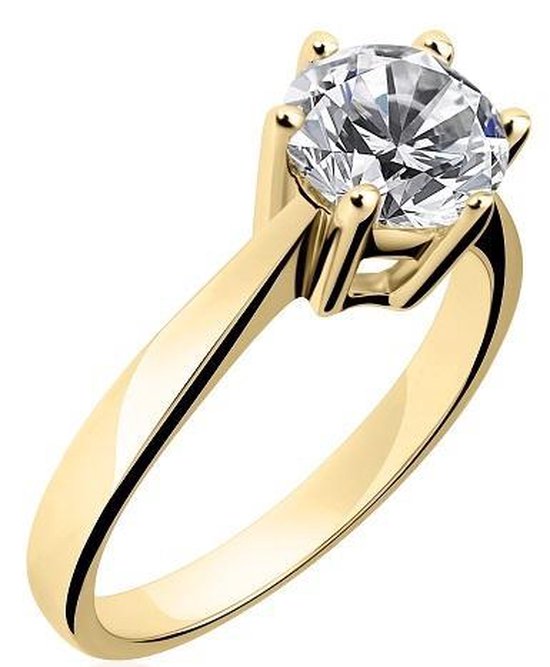Schitterende 14K Gouden Ring met Zirkonia 17,25 mm. (maat 54) | bol.com