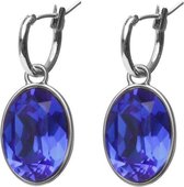 Biba oorringen Swarovski ovaal-blauw | zilverkleurig