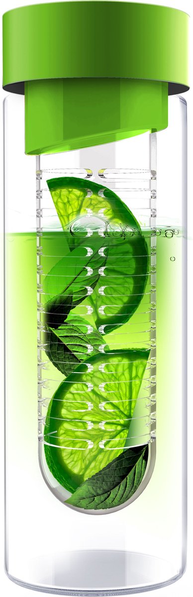 Asobu Flavour It Drinkbeker - Glas - Incl. Fruitinfuser - 480 ml - Groen