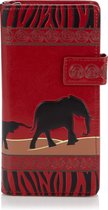 Shagwear Portemonnee - Trendy Ritsportemonnee - Dames - Kunstleer - Elephant Safari (0518Z)