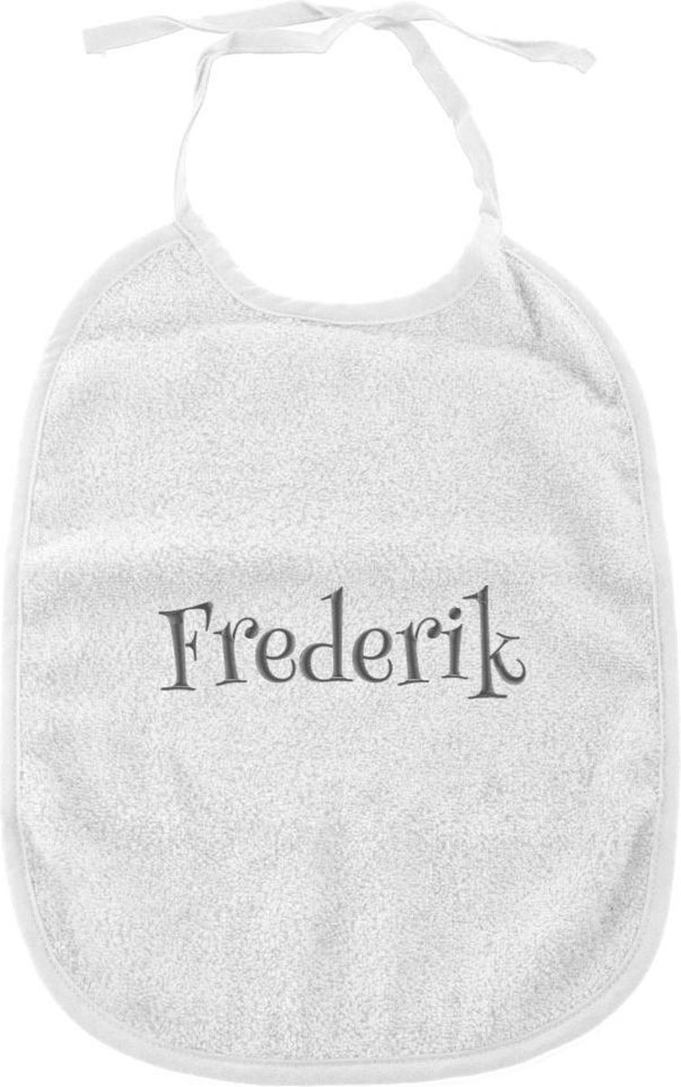 Goedkoopste Slabbetje wit met naam | geborduurd | gepersonaliseerd