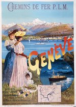 Poster Vintage Gèneve Zwitserland - Retro Reisposter - Affiche PLM Frankrijk - A3 - 30x42 cm