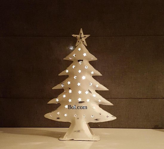 Witte Kerstboom antiek kunst beeldje H40cm