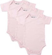 Dirkje Unisex Set(3delig) Rompers Korte Mouw Roze - Maat 62/68