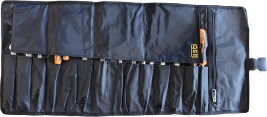 Gereedschapstas op Rol Onderhoud Gereedschapstas op Rol, Oprolbare Gereedschapstas Opbergtas voor Hardwarehaspels Tas voor Elektriciens Antislip Canvas 5 Zakken met Ritssluiting