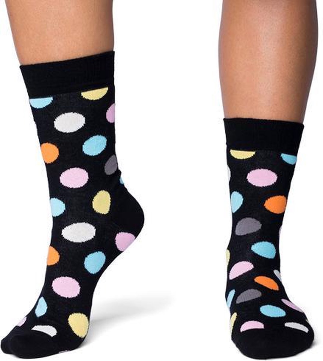 CADA 2 Paar Dames fun sokken gestipt klein zwart multicolor Multipack 39-42